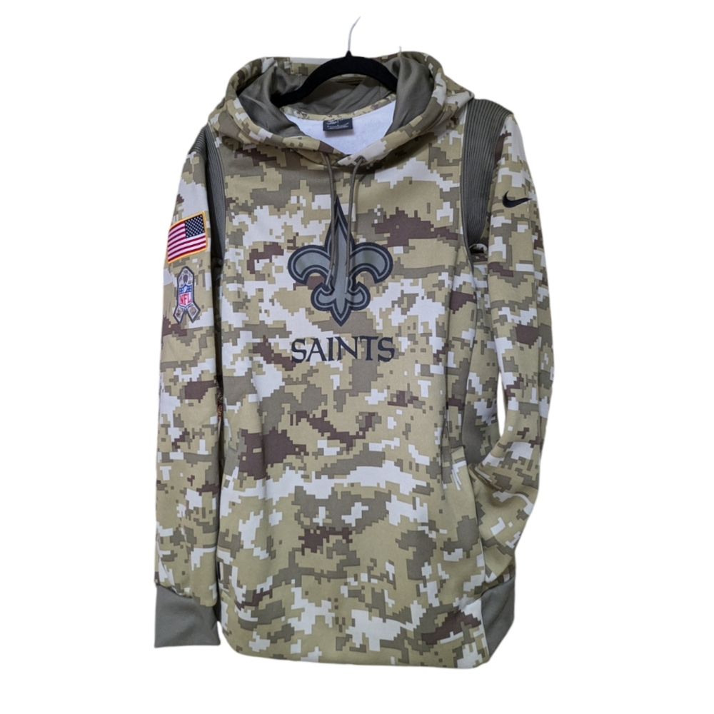 NFL Nike New Orleans Saints Salute to Service Green Camo Hoodie Ltd. Ed. Sm NWOT